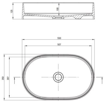 DEANTE - Silia nero Granit umývadlo, oval CQS_NU6S