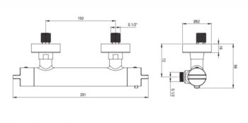 DEANTE - Therm čierna - Sprchová batéria, termostatická BCH_N4BT