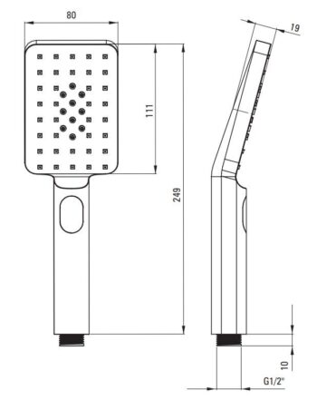 DEANTE - Therm zlato - Sprchový stĺp, so sprchovou batériou, termostat NAC_Z4HT