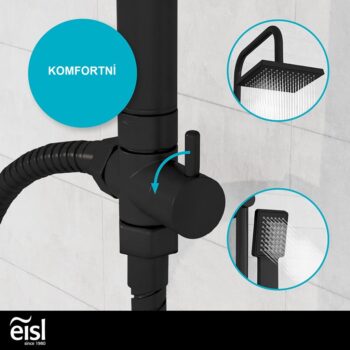Eisl Eisl - Sprchový set bez batérie EASY ENERGY, čierna DX12004BL DX12004BL