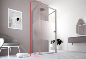 FORTE - Pevná stena DECO F1C - FARBA rámu - Hliník ossidato, Rozmer A - 80, Výplň - Číre bezpečnostné sklo - 6 mm BDE902FC348103