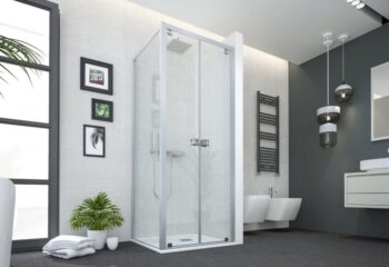 FORTE - Sprchovací kút 80x80, DECO N2B+F1S - FARBA rámu - Hliník ossidato, Rozmer A - 80, Rozmer B - 80, Rozmer C - 200, Výplň - Číre bezpečnostné sklo - 6 mm BDE8080348103