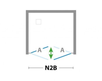 FORTE - Sprchovací kút 80x80, DECO N2B+F1S - FARBA rámu - Hliník ossidato, Rozmer A - 80, Rozmer B - 80, Rozmer C - 200, Výplň - Číre bezpečnostné sklo - 6 mm BDE8080348103