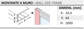 FORTE - Sprchové dvere DECO N2B - FARBA rámu - Hliník ossidato, Rozmer A - 80, Výplň - Číre bezpečnostné sklo - 6 mm BDE452348103