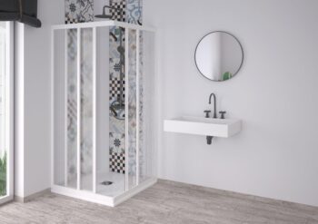 FORTE - Štvorcový sprchovací kút ACRIL - ANGOLO NEW - FARBA rámu - Biela, Rozmer A - 100, Rozmer B - 100 OLNAC2FS200031