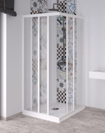 FORTE - Štvorcový sprchovací kút ACRIL - ANGOLO NEW - FARBA rámu - Biela, Rozmer A - 100, Rozmer B - 100 OLNAC2FS200031
