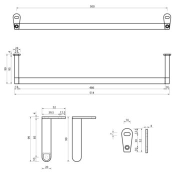 GSI - CLASSIC držiak uterákov 60cm, chróm PACL60