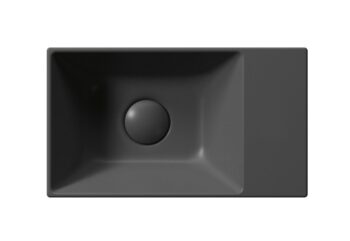 GSI - KUBE X keramické umývadlo 40x23cm, bez otvoru, pravé/ľavé, čierna mat 9484026