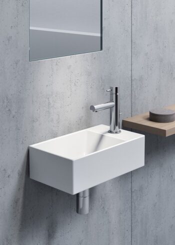 GSI - KUBE X keramické umývadlo 40x23cm, pravé/ľavé, biela ExtraGlaze 9484111
