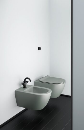 GSI - PURA závesná WC misa, Swirlflush, 36x55cm, agave dual-mat 881504