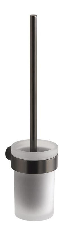 Gedy - PIRENEI WC kefa závesna, mliečne sklo, gun metal PI330381
