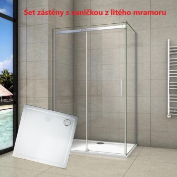 H K - Obdĺžnikový sprchovací kút HARMONY 100x100cm, L/P variant vrátane sprchovej vaničky z liateho mramoru SE-HARMONY100100/THOR-100SQ