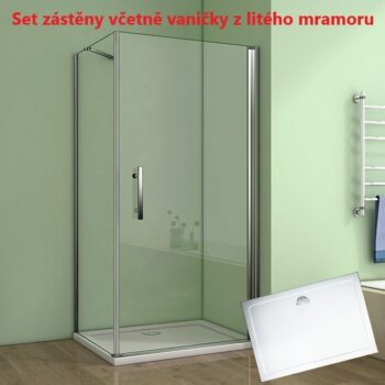 H K - Obdĺžnikový sprchovací kút MELODY D1 80x70 cm s jednokrídlovými dverami vrátane sprchovej vaničky z liateho mramoru SE-MELODYD18070/THOR-8070