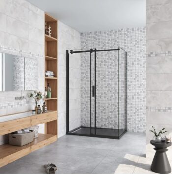 H K - Sprchovací kút DIAMOND BLACK 120x90 cm Ľ/P variant SE-DIAMONDBL12090