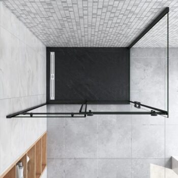 H K - Sprchovací kút DIAMOND BLACK 120x90 cm Ľ/P variant SE-DIAMONDBL12090