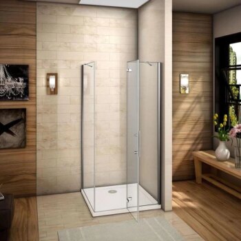 H K - Sprchovací kút MELODY F5 80x70 cm s jednokrídlovými dverami s pevnou stenou, (dvere 80cm / bočná stena 70cm) vrátane sprchovej vaničky z liateho mramoru SE-MELODYF58070/THOR-8070