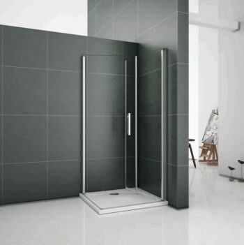 H K - Sprchovací kút SOLO D1 R109, 90x100x185 s dvoma jednokrídlovými dverami, rohový vstup vrátane sprchovej vaničky z liateho mramoru SE-SOLOD1R109/THOR-10090