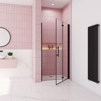 H K - Sprchové dvere MELODY BLACK B8 120 zalamovacie 119-121 x 195 cm SE- MELODYBLACKB8120SET