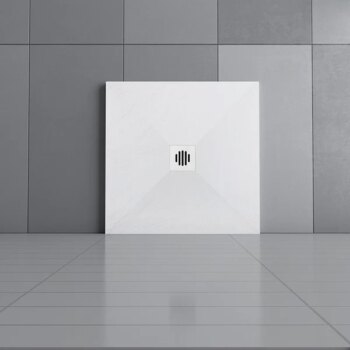 H K - WHITE STAR sprchová vanička z liateho mramoru, štvorec, 80x80x3 cm SE-WHITESTAR8080SET