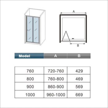 H K - Zalamovacie dvere MONO B8 76-80 x 185 cm SE-MONOB880SET