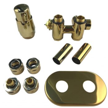 HOPA - THERMCOMB-SET, stredový ventil (Z4K) s pripojením pre elektrickú tyč - Farba - Zlatá, Variant - Ľavá RDTHERMCOMSETLG