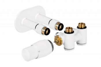 HOPA - THERMCOMBI-SET, stredový ventil s pripojením pre elektrickú tyč - Farba - Biela, Variant - Ľavá RDTHERMCOMSETLW