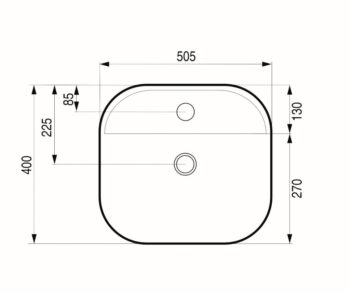 HOPA - Umývadlo na dosku GRINZ - Rozmer A - 50,5 cm, Rozmer B - 40 cm, Rozmer C - 13,5 cm OLKLT2231