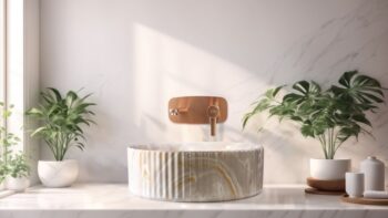 INVENA - Umývadlo na dosku GLAMOUR TREND 36cm sivobéžová CE-63-703-C