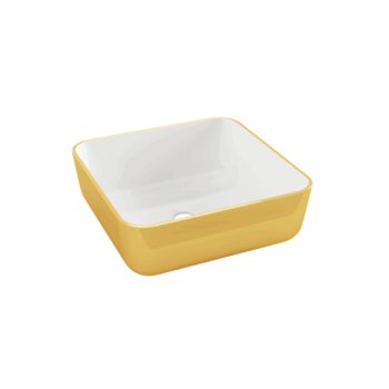 INVENA - Umývadlo na dosku MALAGA 39 cm, biela/zlatá CE-39-013-W