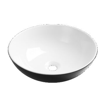 INVENA - Umývadlo na dosku TINOS TREND, 39,5 cm, čierna - biela CE-43-041-C