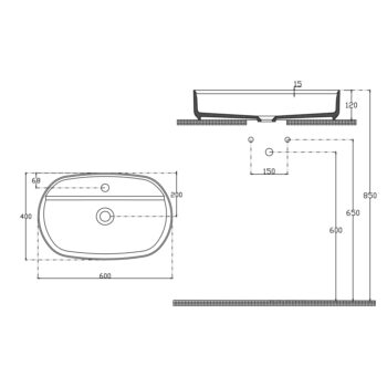 ISVEA - INFINITY OVAL keramické umývadlo na dosku, 60x40cm, Ivory 10NF65060-2K