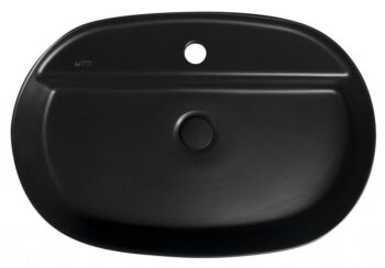 ISVEA - INFINITY OVAL keramické umývadlo na dosku, 60x40cm, čierna matná 10NF65060-2N