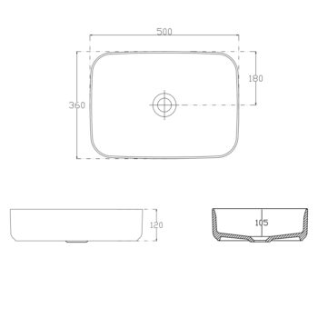ISVEA - INFINITY RECTANGLE keramické umývadlo na dosku, 50x36cm, matná biela 10NF65050-2L