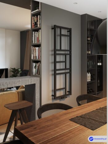 Instalprojekt - Kúpeľňový radiátor MONDRIAN - Farba radiátora - Čierna, Pripojenie radiátora - Stredové 50 mm, Rozmer radiátora - 500 x 1140 mm, výkon 417 W RADMON501131SP