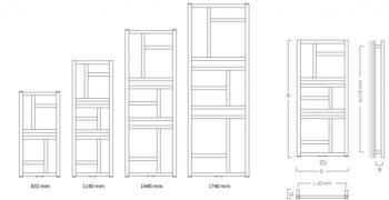 Instalprojekt - Kúpeľňový radiátor MONDRIAN - Farba radiátora - Čierna, Pripojenie radiátora - Stredové 50 mm, Rozmer radiátora - 500 x 1140 mm, výkon 417 W RADMON501131SP
