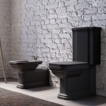 KERASAN - WALDORF WC kombi misa 40x68cm, spodný/zadný odpad, čierna mat 411731