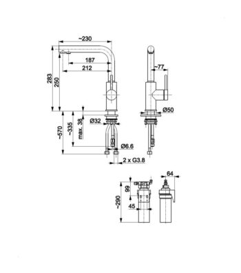 KFA KFA - Batéria drezová DUERO PURE BASIC, s filtráciou, nerez 6623-913-22