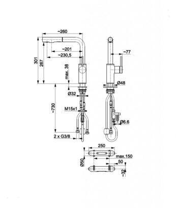 KFA KFA - Batéria drezová DUERO PURE BASIC výsuvná s filtráciou 6623-112-81