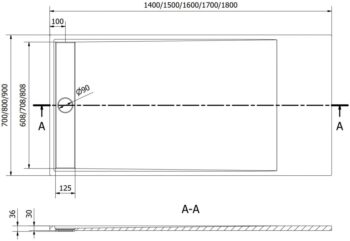 MEXEN - Amon obdĺžniková sprchová vanička SMC 160 x 70, biela 4F107016