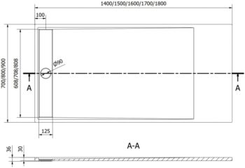 MEXEN - Amon obdĺžniková sprchová vanička SMC 160 x 70, čierna 4F707016