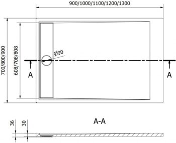 MEXEN - Amon sprchová vanička obdĺžniková SMC 100 x 70, biela 4F107010