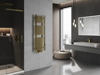 MEXEN - Ares vykurovací rebrík/radiátor 1200 x 400 mm, 349 W, zlatá W102-1200-400-00-50