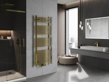 MEXEN - Ares vykurovací rebrík/radiátor 1500 x 600 mm, 579 W, zlatá W102-1500-600-00-50