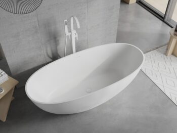 MEXEN - Bari voľne stojaca vaňa z liateho mramoru 165 x 75, biela mat 57221657500