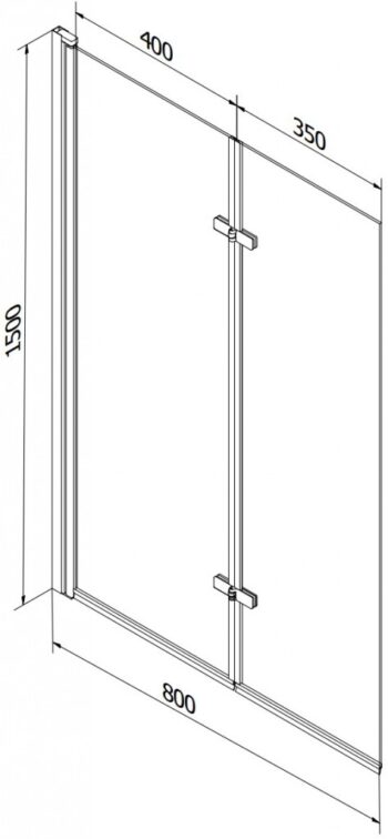 MEXEN - Castor vaňová zástena 2-krídlo 80x150, dekor, zlato 892-080-002-50-30