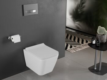 MEXEN - Cube Závesná WC misa vrátane sedátka s slow-slim, duroplast, biela 30924000