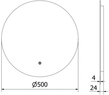 MEXEN - Erg zrkadlo s osvetlením 50, LED 6000K, 9823-050-050-611-00