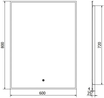 MEXEN - Erma zrkadlo s osvetlením 60 x 80, LED 6000K, čierny rám 9814-060-080-611-70