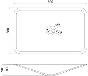 MEXEN - Esper umývadlo na dosku liaty mramor 60 x 38, čierna 23036071