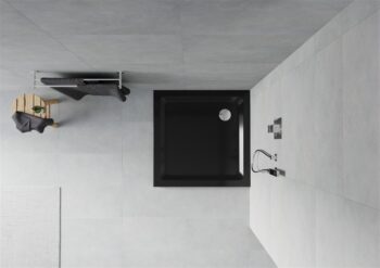 MEXEN - Flat sprchová vanička štvorcová slim 70 x 70, čierna 40707070